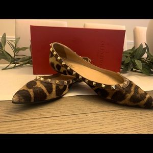 Valentino rock stud shoes in leopard print